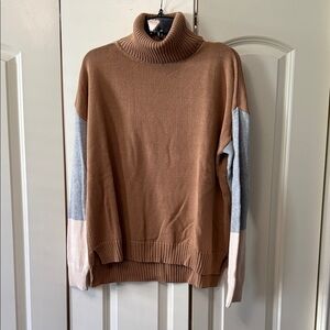 Tularosa Brown and Gray Turtleneck Sweater